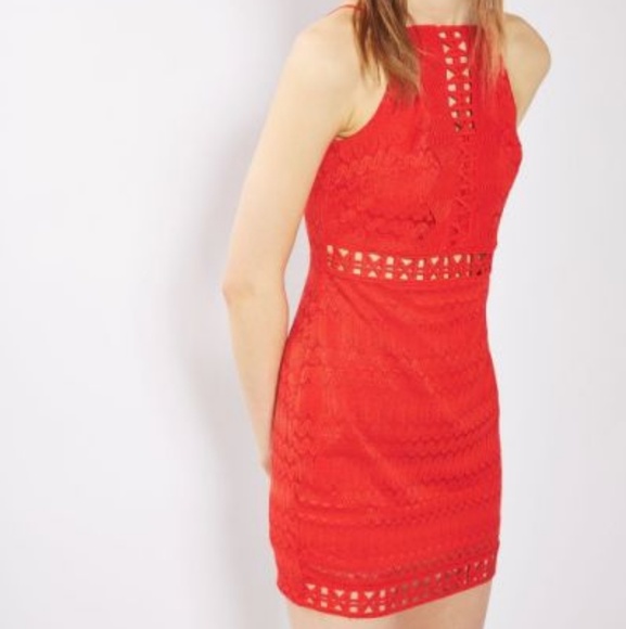 Topshop Dresses & Skirts - Top Shop Lace Embroidered Bodycon Dress